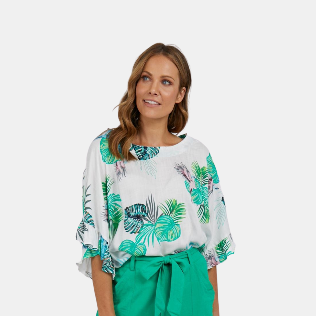 Elm Knitwear | Tropicana Top - White | Shut the Front Door