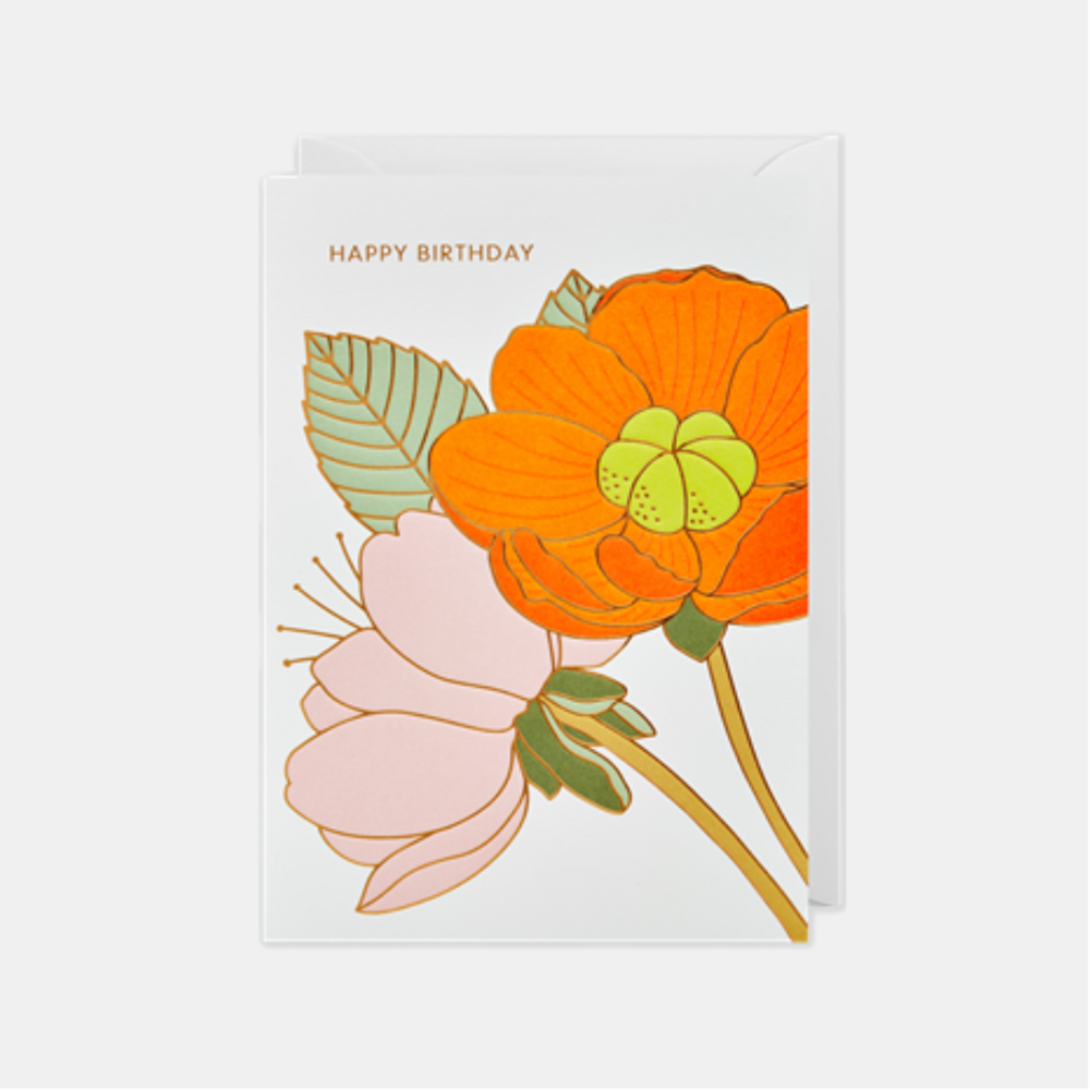 Lagom | Card Birthday Flowers Embossed | Shut the Front Door