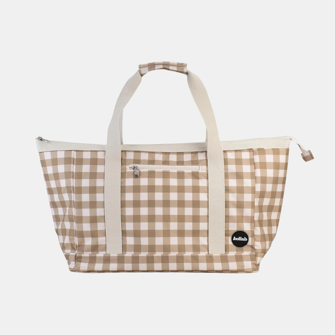 Kollab | Holiday Tote Bag - Olive Check | Shut the Front Door