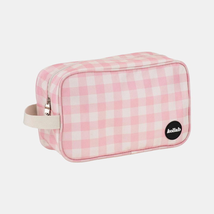 Kollab | Holiday Travel Bag - Candy Pink Check | Shut the Front Door