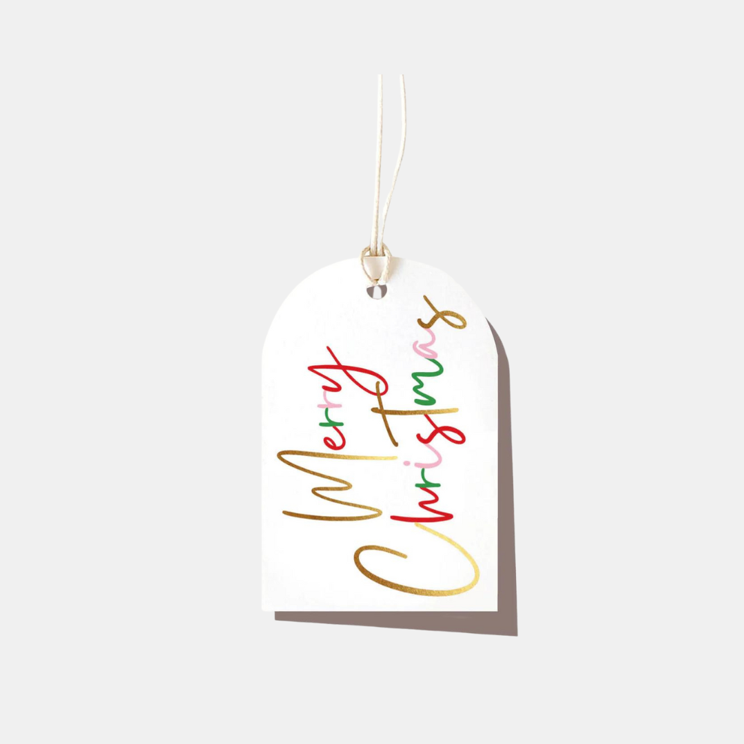 Elm Paper | Gift Tag Merry Christmas Script | Shut the Front Door