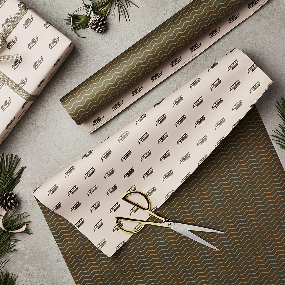 Katie Leamon | Double Sided Wrapping Sheet - Sledge & Waves | Shut the Front Door