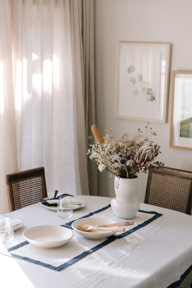 Raine & Humble | Elegance Linen Napkin - Nautic | Shut the Front Door