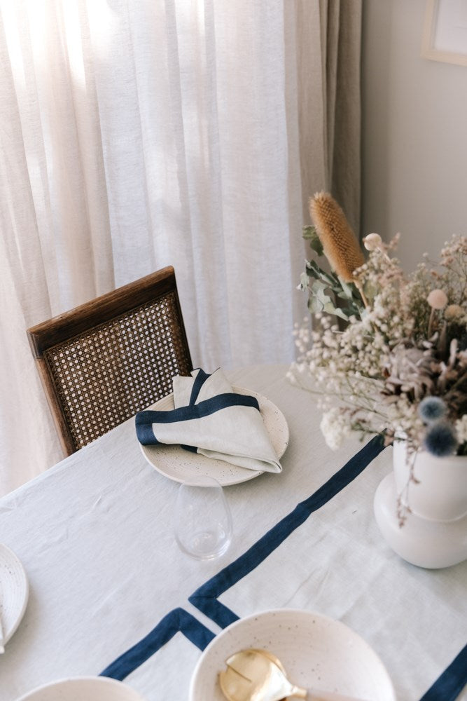 Raine & Humble | Elegance Linen Placemat - Nautic | Shut the Front Door