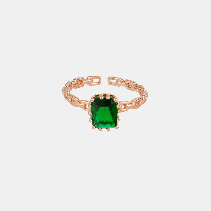 Tiger Tree | Ring Emerald Link Band Rose Gold | Shut the Front Door