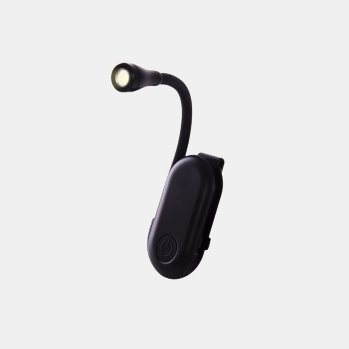 Mavericks | Rechargeable Clip On Book Light - Black | Shut the Front Door