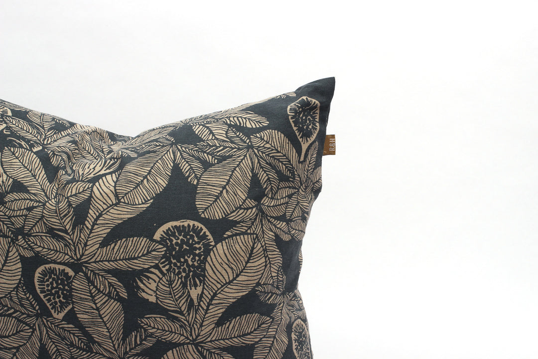 Raine & Humble | Fig Tree Cushion 45x45cm - Dark Slate | Shut the Front Door