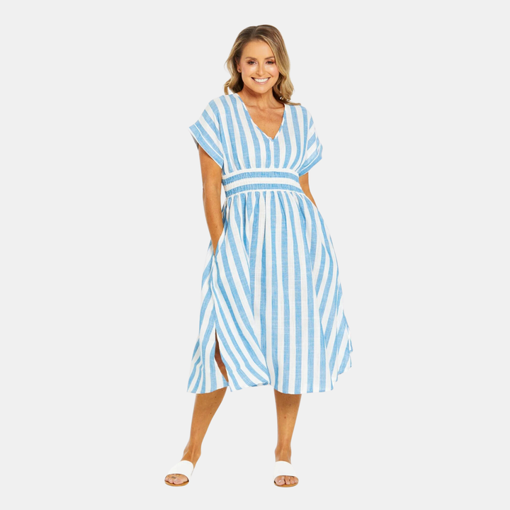 Betty Basics | Lisa Maree Linen Dress - Seaside Stripe | Shut the Front Door