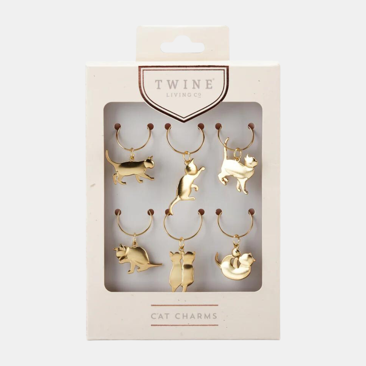 Twine | Gold Cat Wine Charms | Shut the Front Door