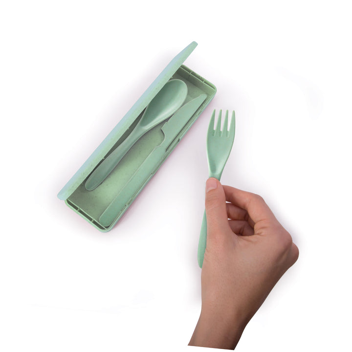 For the Earth | Wheat Straw Travel Cutlery Set - Mint | Shut the Front Door